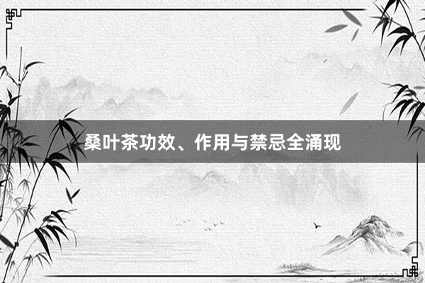 桑叶茶功效、作用与禁忌全涌现